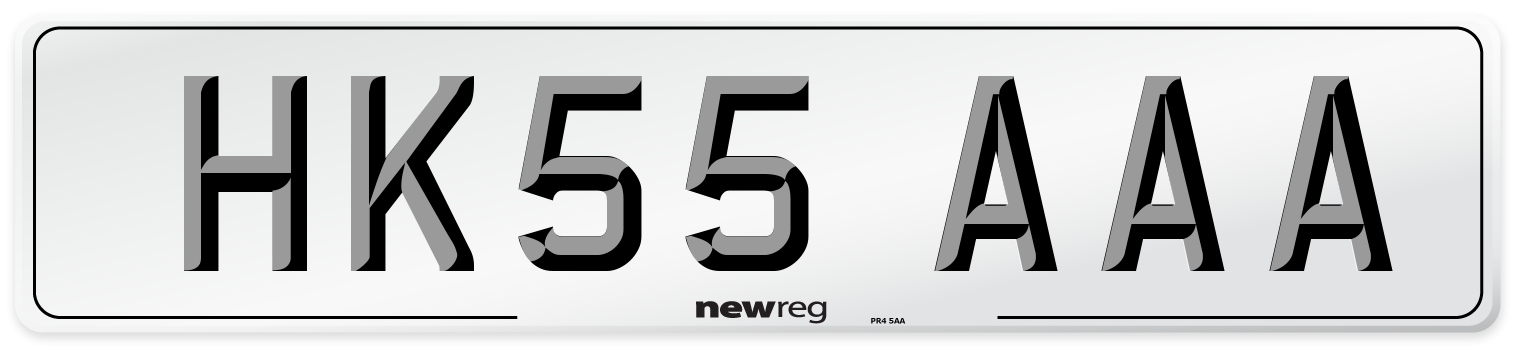 HK55 AAA Number Plate from New Reg